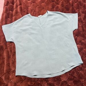 entro Relaxed V-Neck Short Sleeve Top in Sage Green Women’s Large